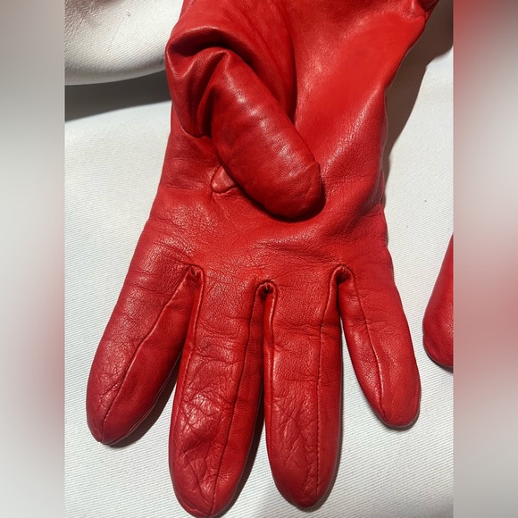 Vintage 100% Cashmere Red Gloves - Picture 4 of 11